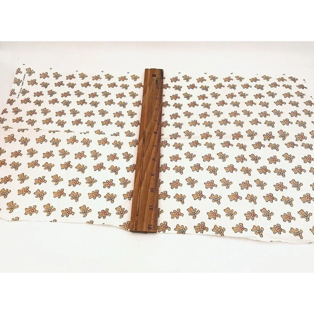 Small Lot of Vintage Teddy Bear Gift Wrap Sheets Bags Scrapbooking Junk Craft